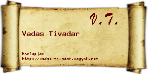 Vadas Tivadar névjegykártya